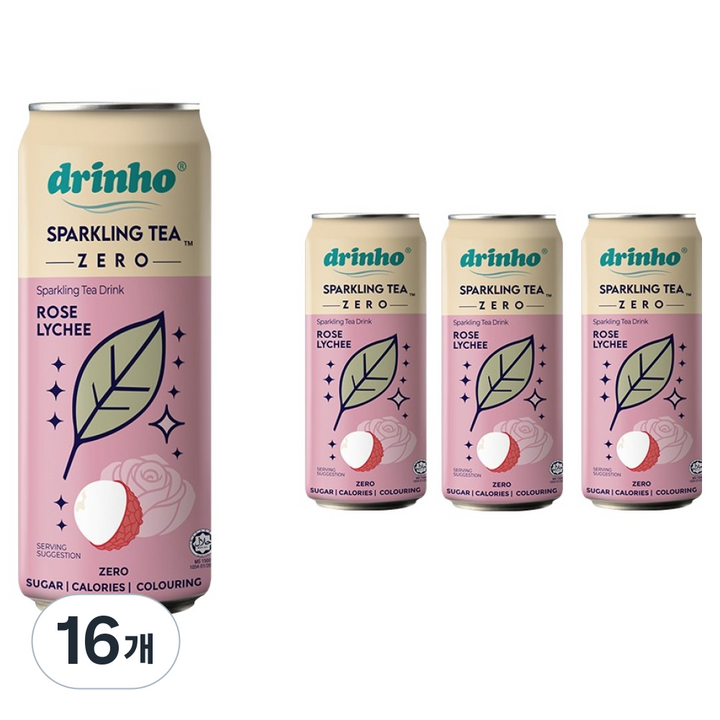 드린호 제로 스파클링티 로즈리치, 16개, 320ml