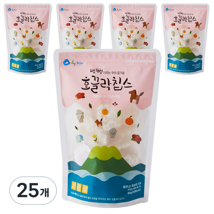 제주마미 호끌락 칩스 뻥튀기, 60g, 25개