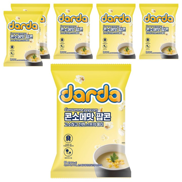 다르다팝콘 콘소메맛 팝콘, 6개, 80g