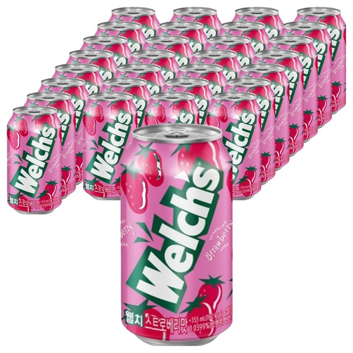 웰치스 딸기 탄산음료, 355ml, 72개