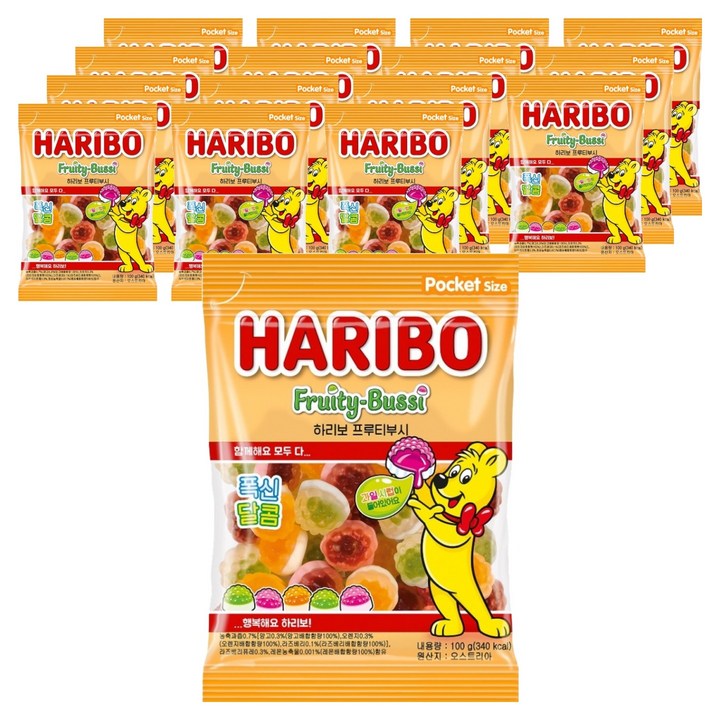하리보 프리티부시, 100g, 16개