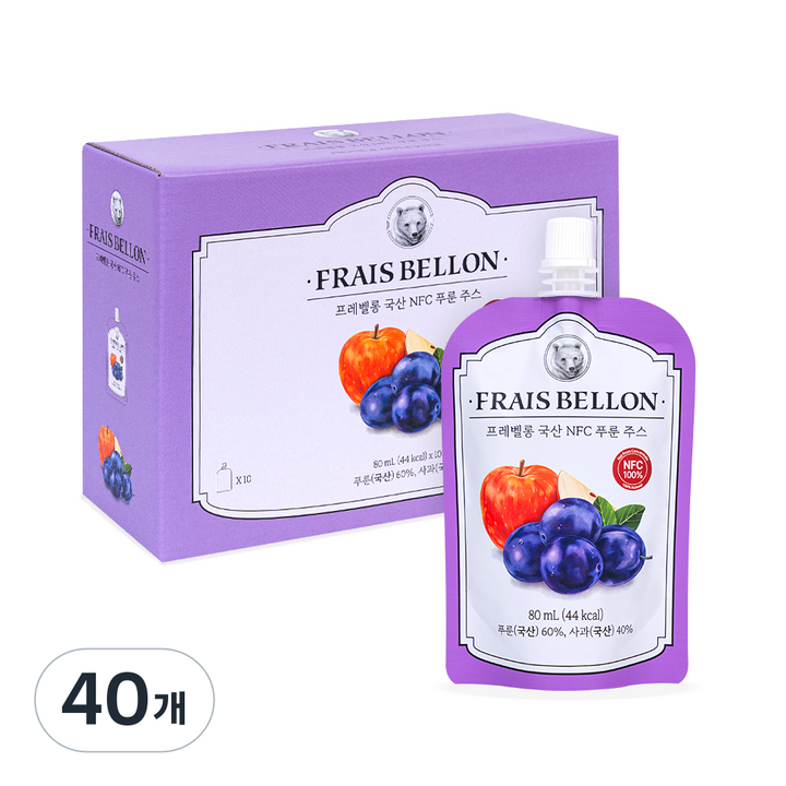 프레벨롱 국산 NFC 푸룬주스, 40개, 80ml