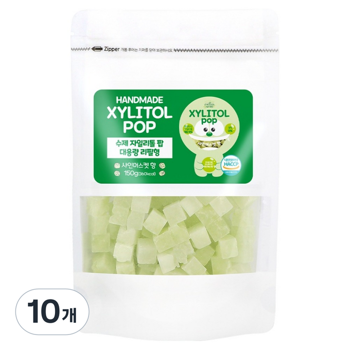 자일리톨팝 파우치 샤인머스캣, 10개, 150g