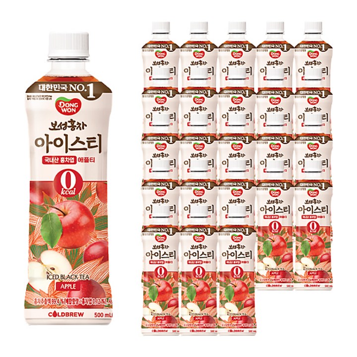 동원보성홍차 아이스티 애플 제로, 500ml, 24개