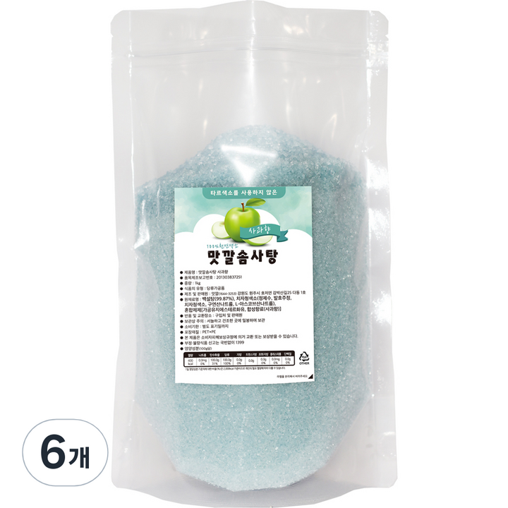 맛깔슈가 솜사탕 설탕 사과향, 1kg, 6개