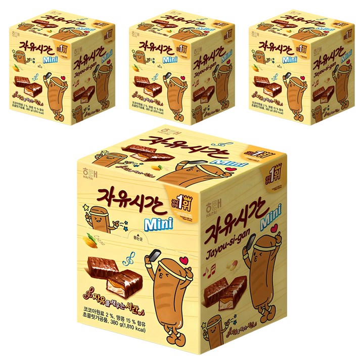 자유시간 미니 초콜릿, 380g, 4개