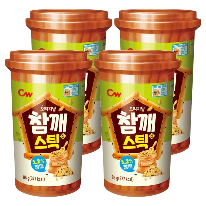 청우식품 참깨스틱 진, 85g, 4개