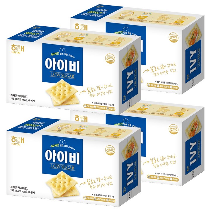 해태제과 아이비 크래커, 155g, 4개