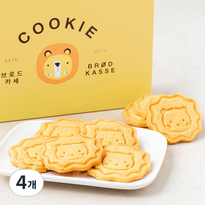 브로드카세 레몬 사자 쿠키, 180g, 1개입, 4개
