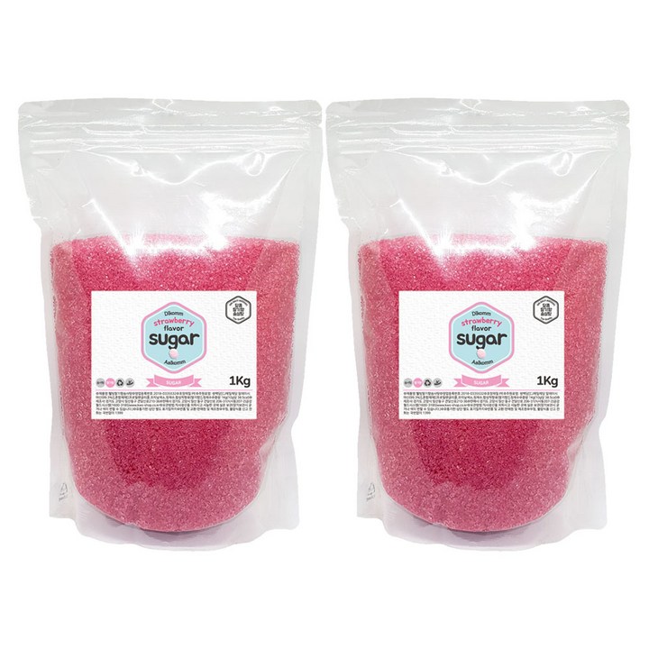 웰빙 솜사탕 설탕 딸기향, 1kg, 2개