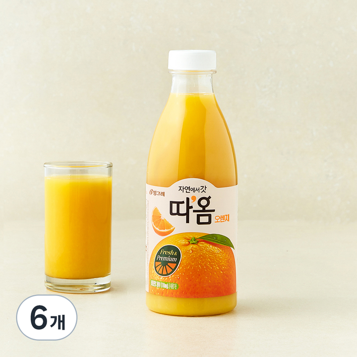 따옴 오렌지 주스, 730ml, 6개