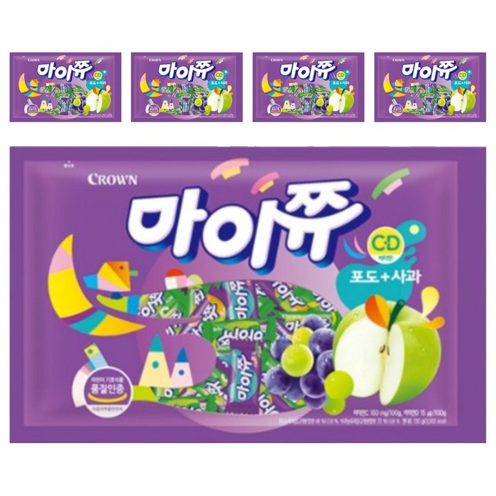 마이쮸 필로우 포도 사과 츄잉캔디, 720g, 5개