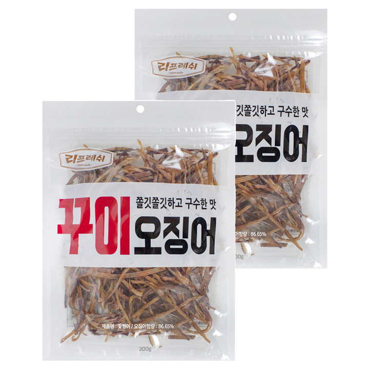 리프레쉬 꽃보다오징어 꾸이 오징어, 200g, 2개