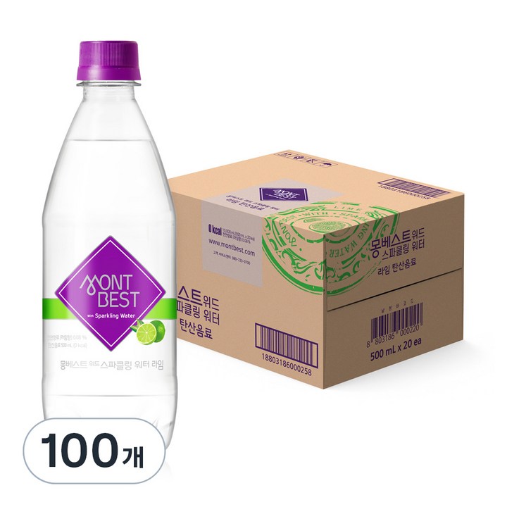 몽베스트 탄산음료 라임, 500ml, 100개