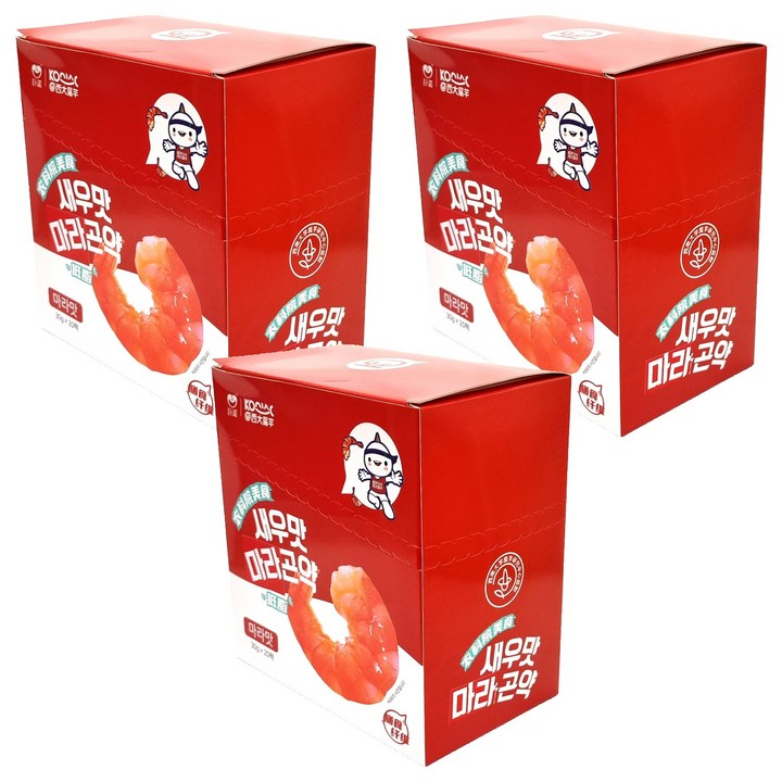 새우맛 마라곤약 20개입, 600g, 3개