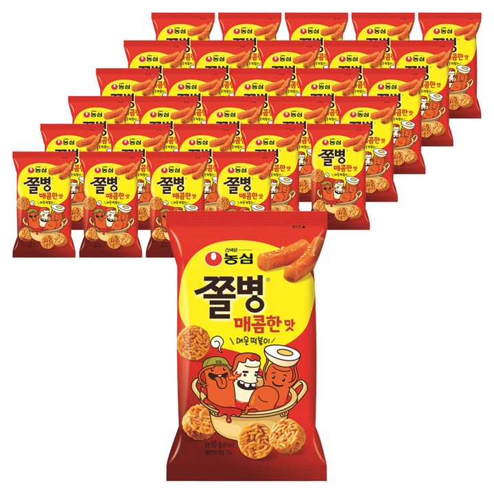 농심 쫄병스낵 매콤한맛, 90g, 40개