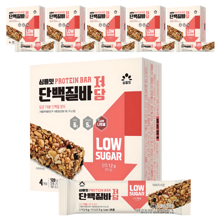 심플잇 단백질바 저당 4p, 30g, 6개