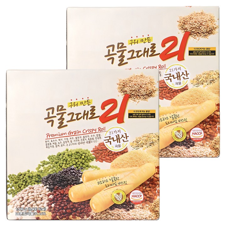 곡물그대로21 구워만든 크리스피 롤, 1.5kg, 2개