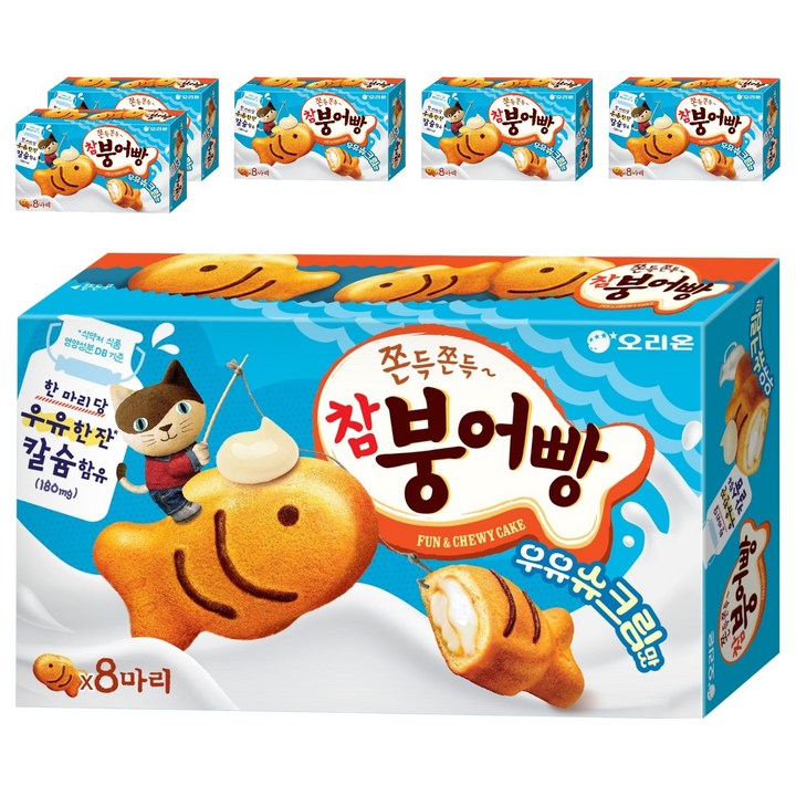 오리온 참붕어빵 우유슈크림맛 8p, 232g, 6개