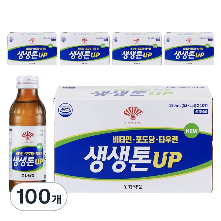 동화약품 생생톤 UP 에너지 음료, 120ml, 100개