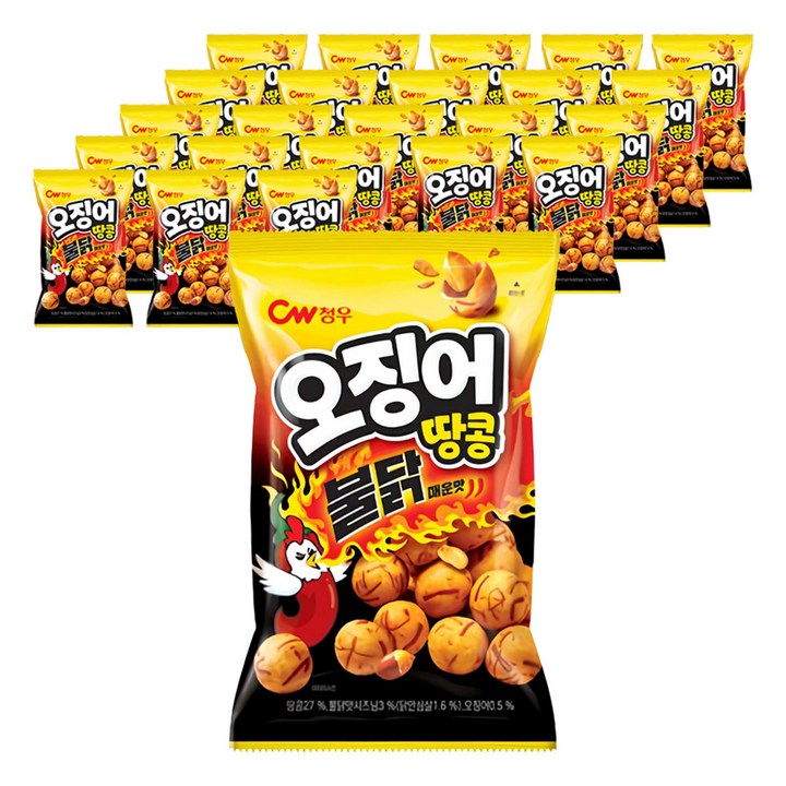 청우식품 오징어땅콩 불닭맛 스낵, 90g, 24개