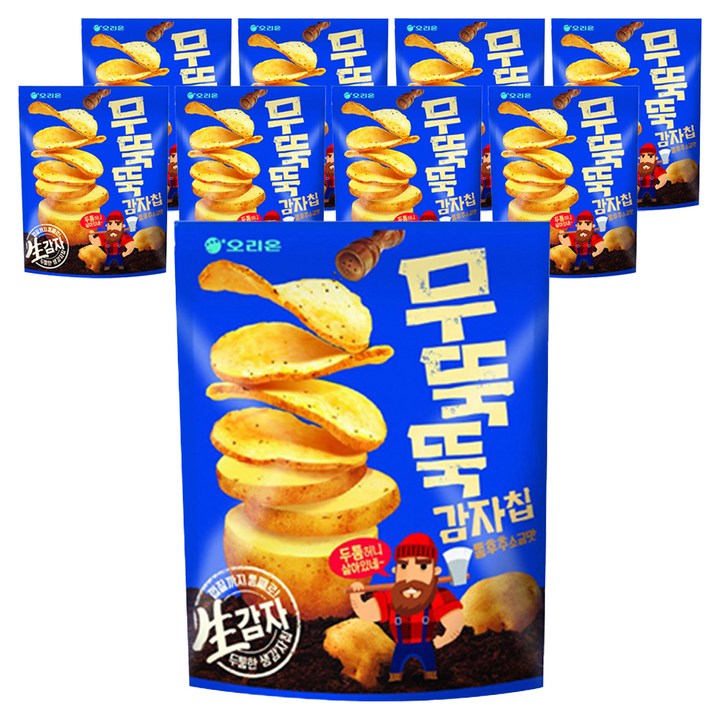 오리온 무뚝뚝감자칩 통후추 소금맛, 60g, 9개