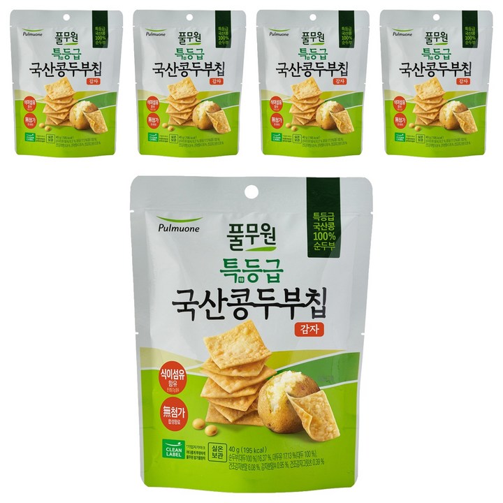 풀무원 특등급 콩 두부칩 감자, 40g, 5개