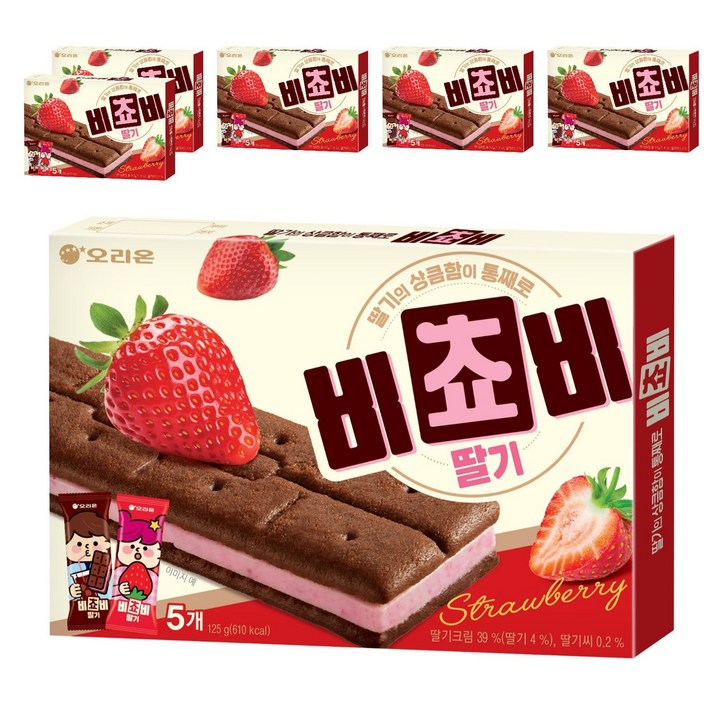 오리온 비쵸비 딸기, 125g, 6개