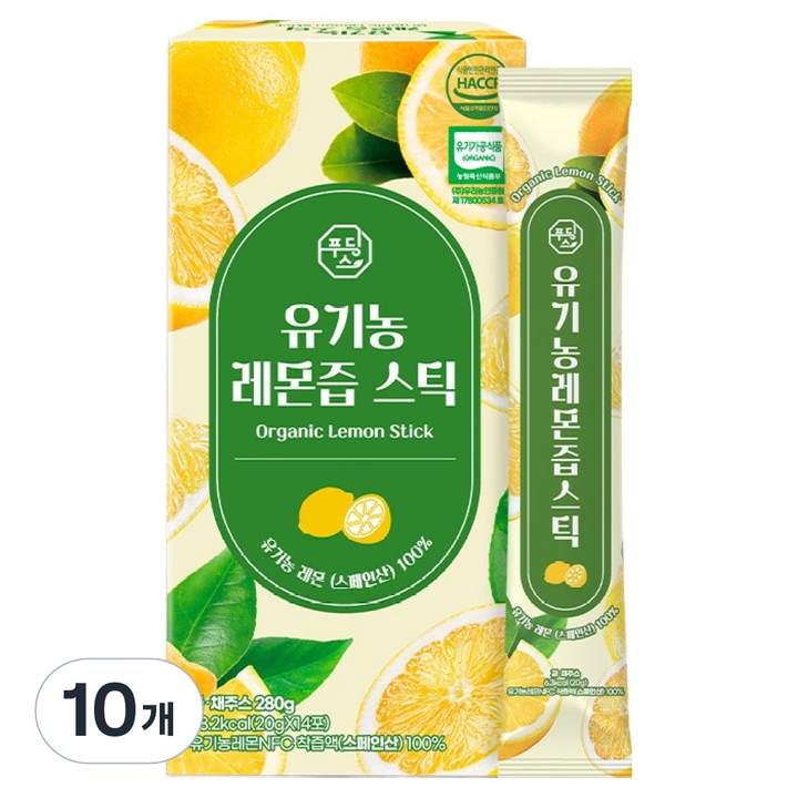 푸딩스 유기농 레몬즙 스틱, 20g, 140개