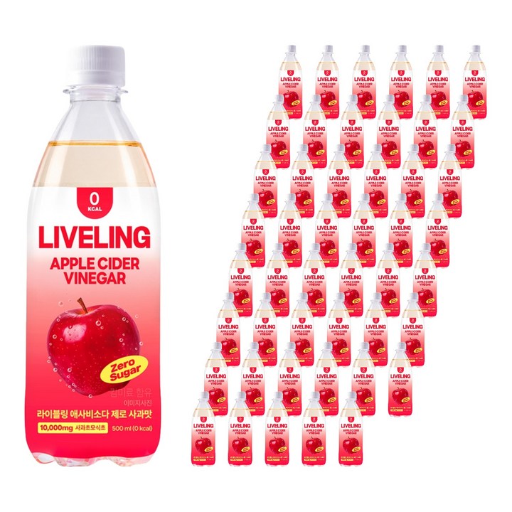라이블링 애사비 소다 제로 사과맛, 500ml, 48개