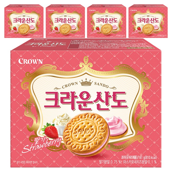 크라운산도 딸기, 5개, 161g