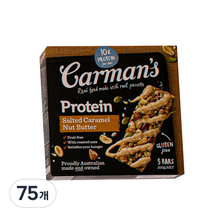 칼만스 솔티드카라멜 앤 견과류버터 프로틴바, 40g, 75개