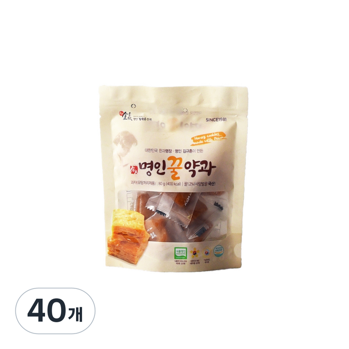 김규흔한과 명인 꿀약과, 80g, 40개