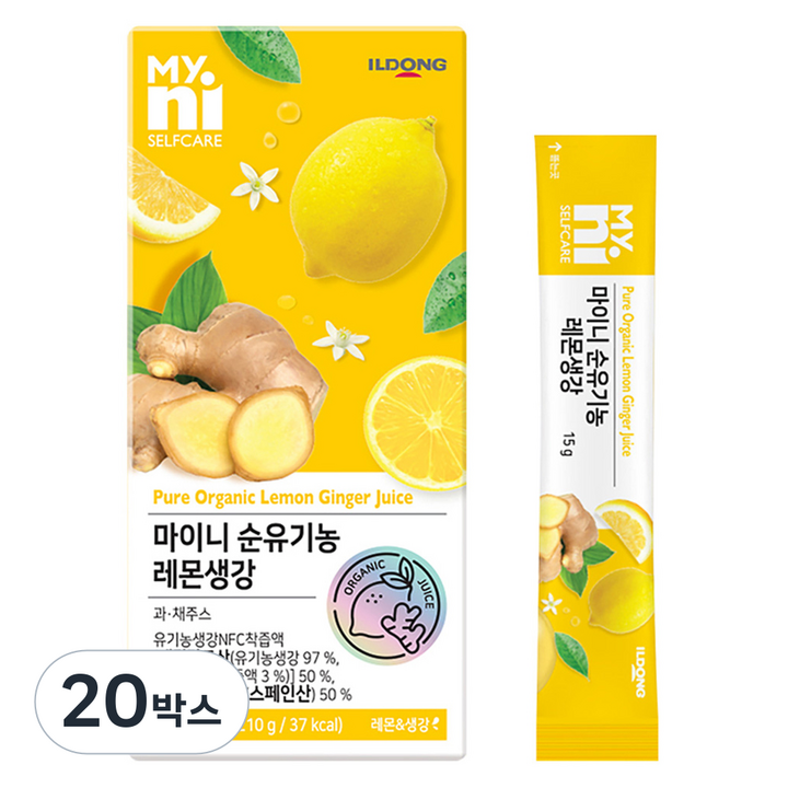 마이니 순유기농 레몬생강 NFC착즙 스틱 14p, 210g, 20박스