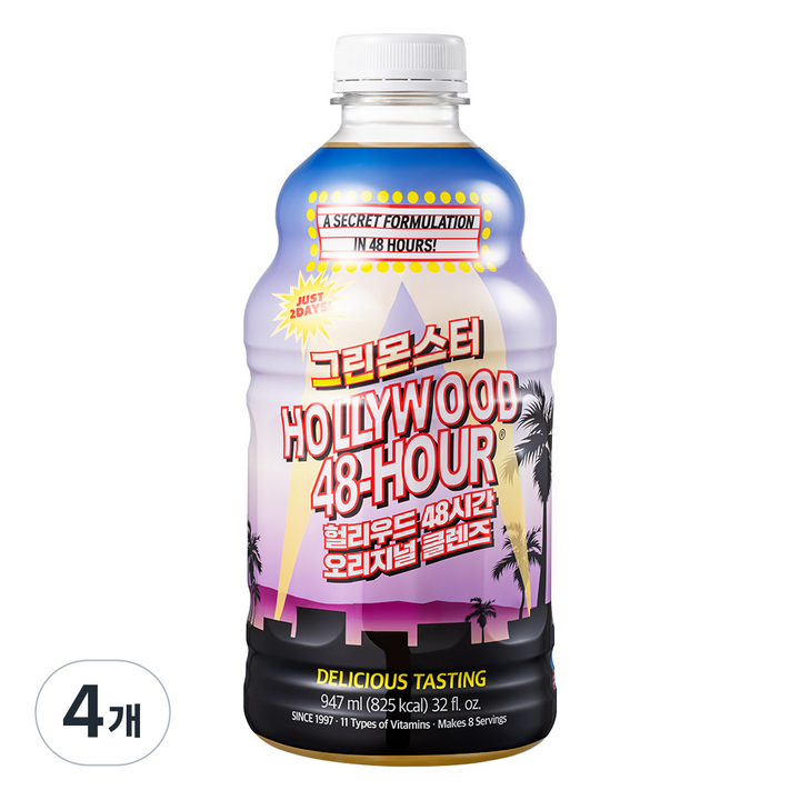 그린몬스터 헐리우드 48시간 오리지널 클렌즈, 947ml, 4개