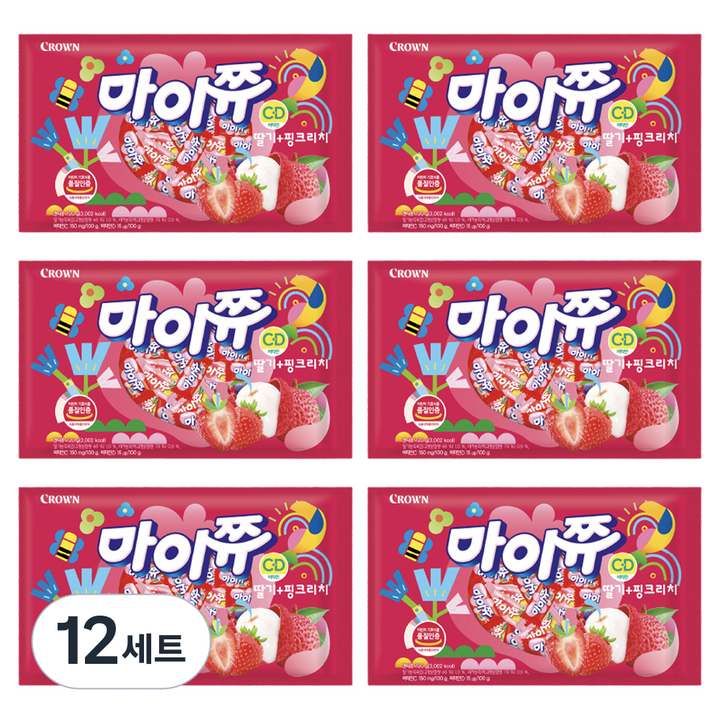 마이쮸 딸기 + 핑크 리치 세트 720g, 12세트