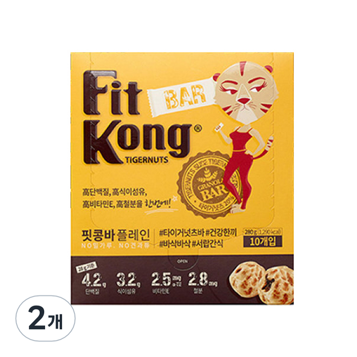 핏콩 플레인 바, 28g, 2개