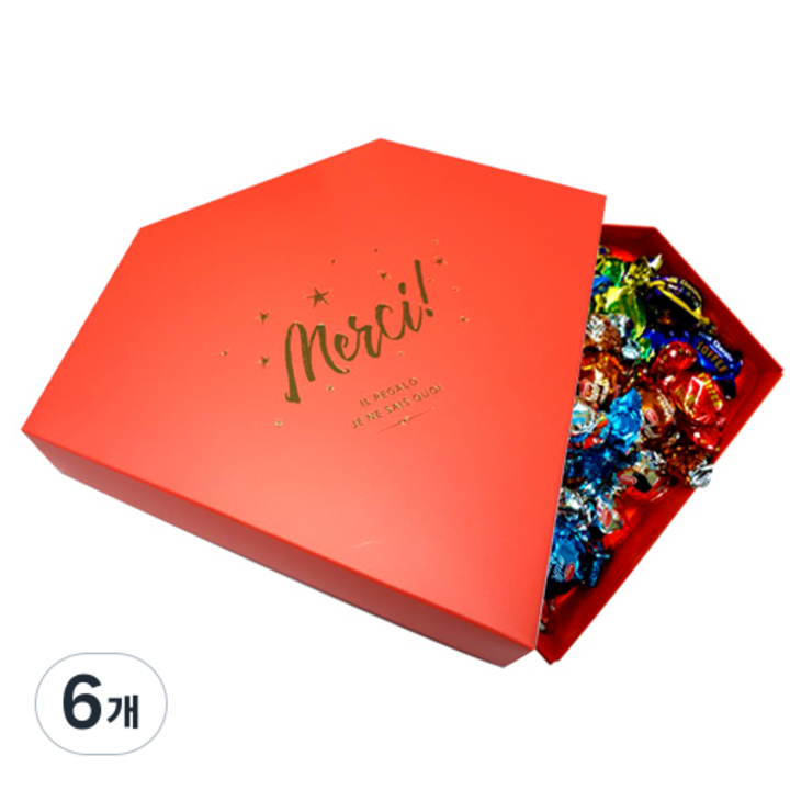 민트바 메르시 수입초콜릿 선물세트, 595g, 6개