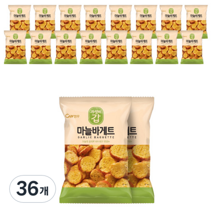 청우식품 마늘바게트 2번들, 110g, 36개