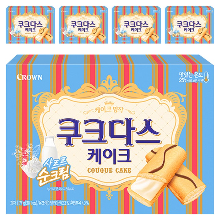 쿠크다스 케이크 과자, 77g, 5개