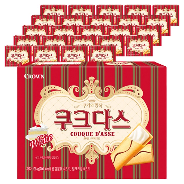크라운 쿠크다스 화이트, 128g, 25개