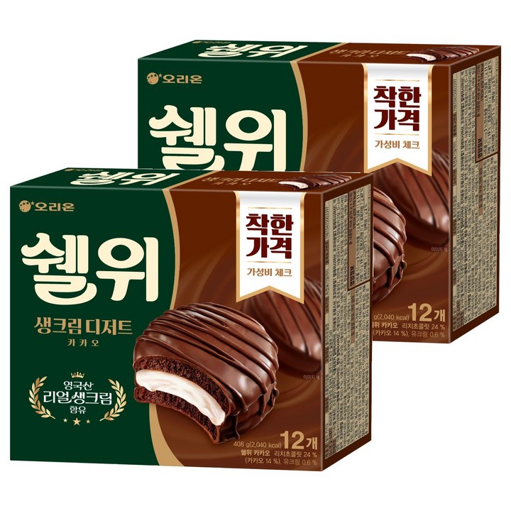 오리온 쉘위 카카오, 2개, 408g