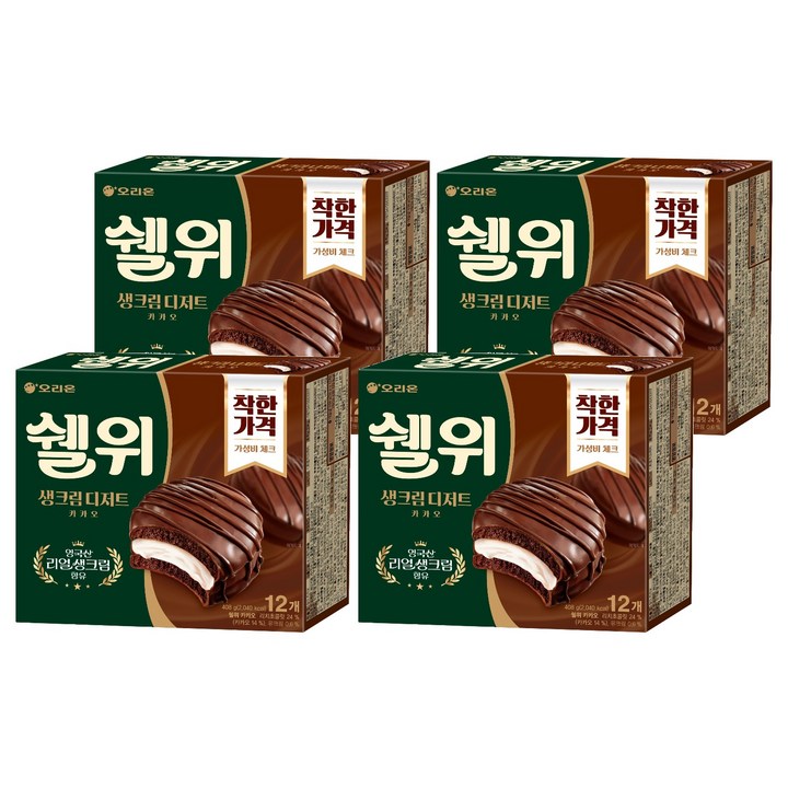오리온 쉘위 카카오, 4개, 408g