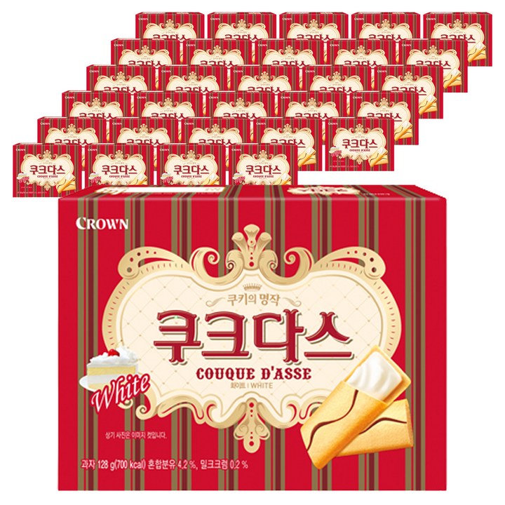 크라운 쿠크다스 화이트, 128g, 30개