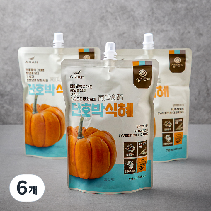 삼시오끼 단호박 식혜, 750ml, 6개