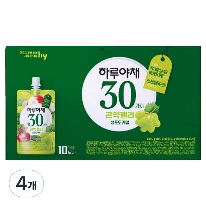 하루야채 에치와이 하루야채 곤약젤리 청포도케일 10p, 130g, 4개