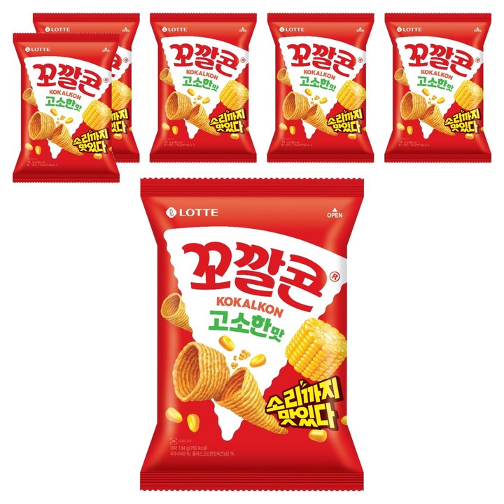 꼬깔콘 고소한맛, 134g, 6개