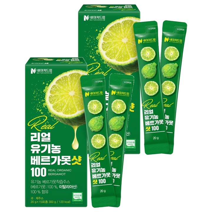 네이처드림 리얼 유기농 베르가못샷100 스틱형 착즙액, 20g, 30개
