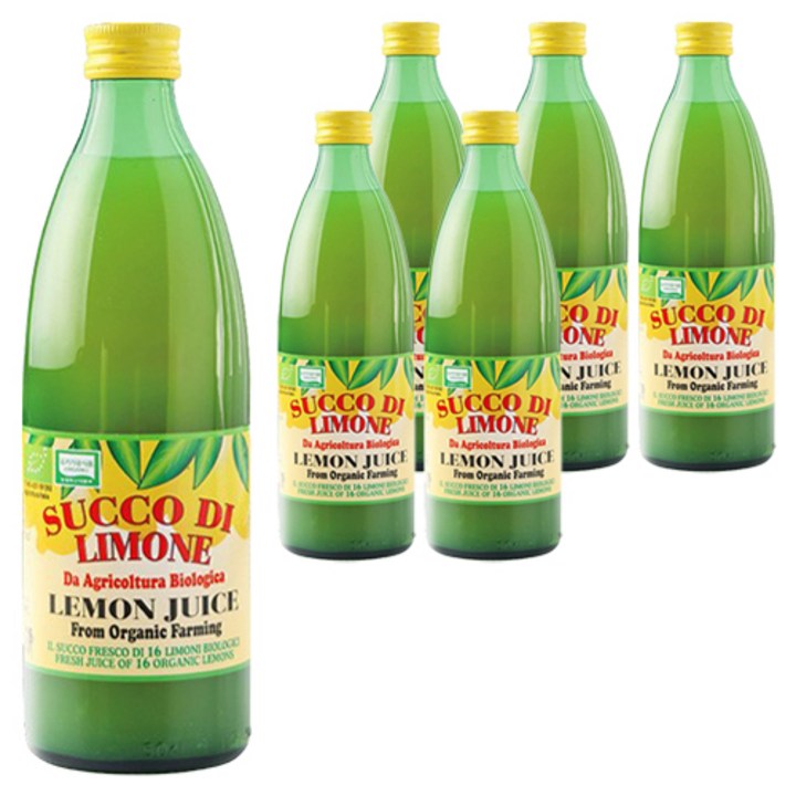 유로푸드 유기농 레몬주스, 500ml, 6개