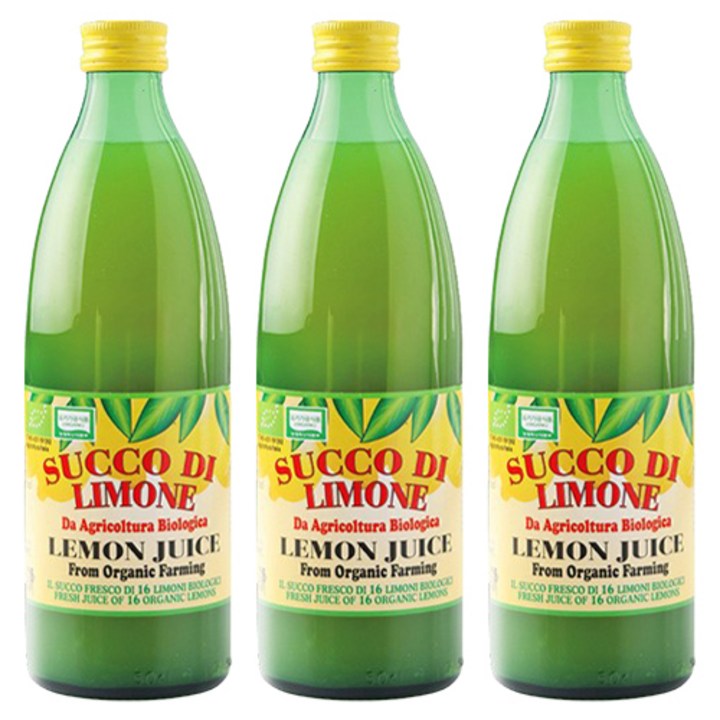 유로푸드 유기농 레몬주스, 500ml, 3개